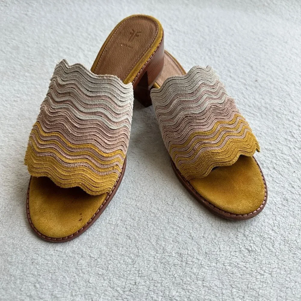 Frye Cindy Wave Mule block heel sandal‎ 6.5 M